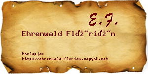 Ehrenwald Flórián névjegykártya